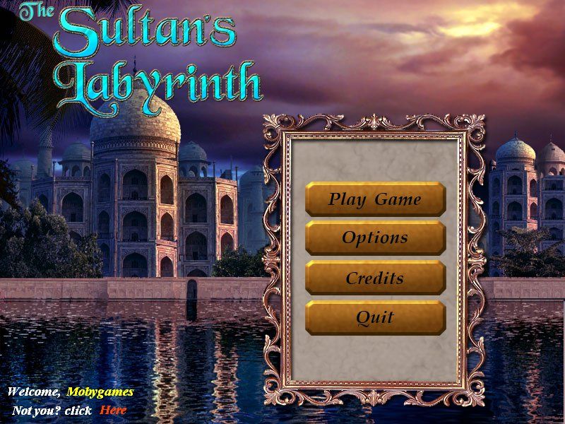 The Sultan's Labyrinth (Windows) screenshot: Main menu