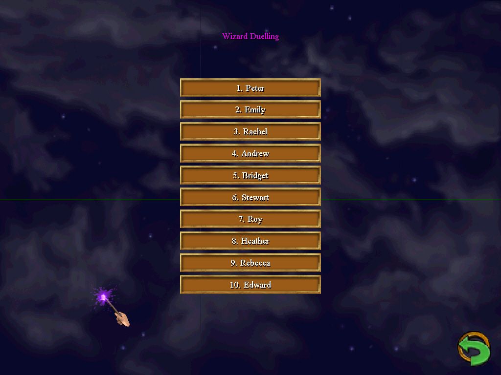 Harry Potter and the Chamber of Secrets (Windows) screenshot: Wizard dueling menu