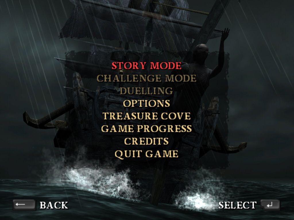Disney Pirates of the Caribbean: At World's End (Windows) screenshot: Main menu
