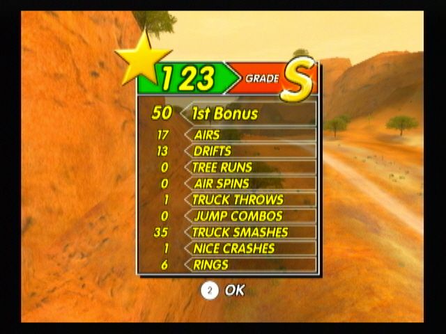 Excite Truck (Wii) screenshot: S rank!