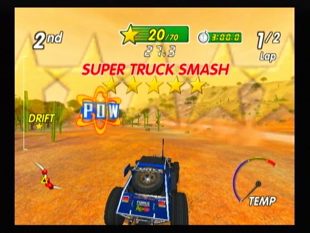 Excite Truck (Wii) screenshot: Four star SUPER TRUCK SMASH!