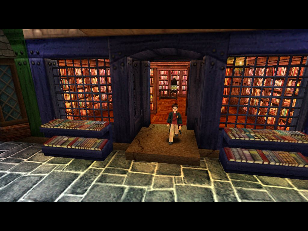 Harry Potter and the Chamber of Secrets (Windows) screenshot: Harry Potter leaving bookstore