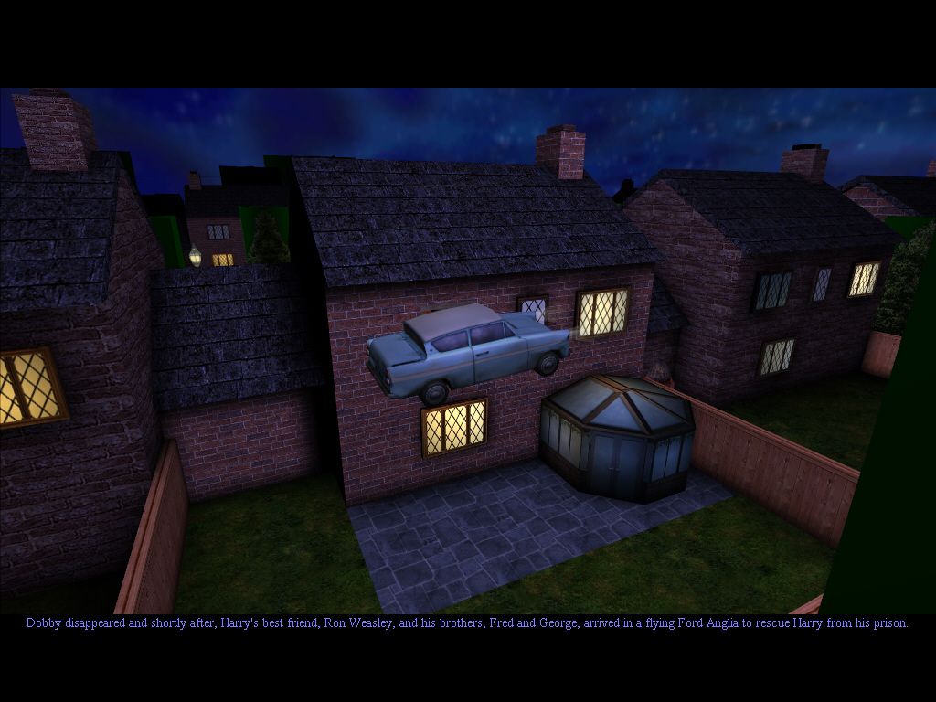Harry Potter and the Chamber of Secrets (Windows) screenshot: Flying car?