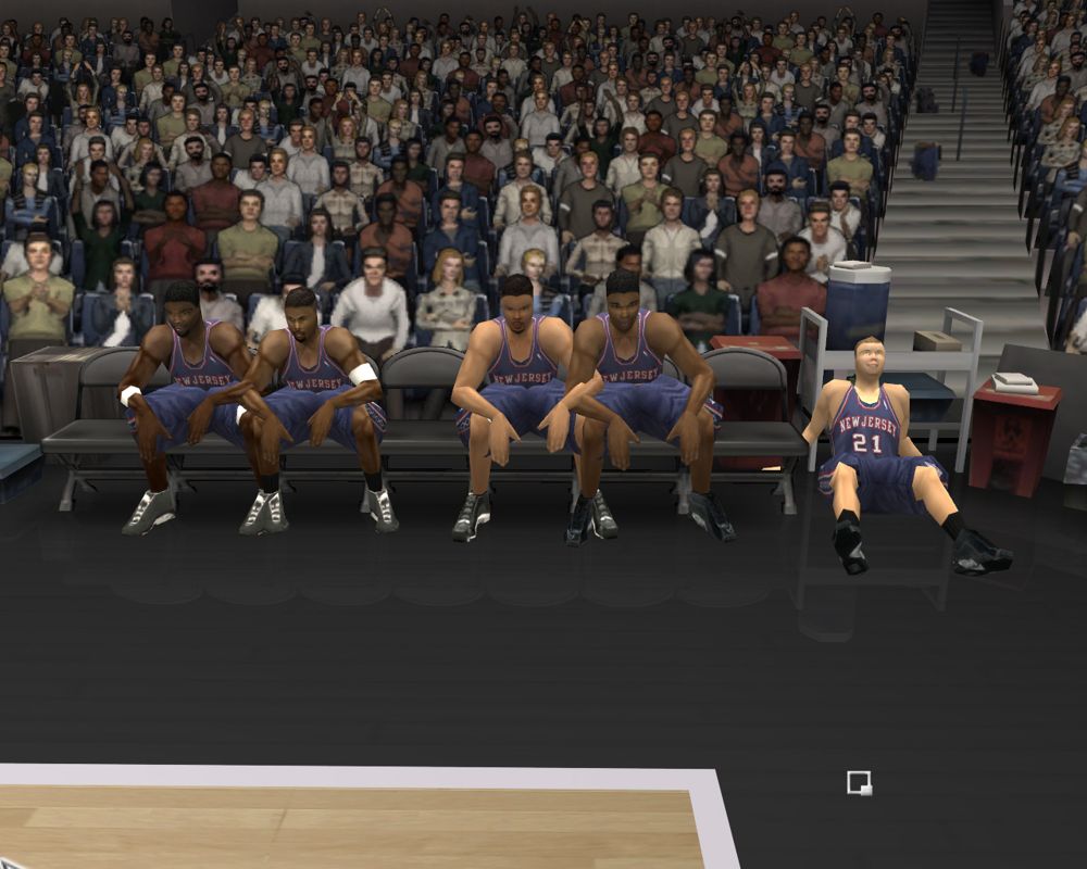 NBA Live 2004 (Windows) screenshot: Players waiting for their turn