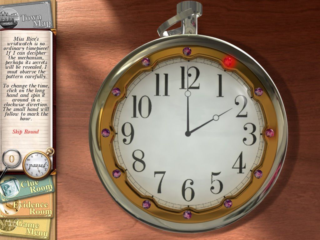 Agatha Christie: Peril at End House (Windows) screenshot: "Open the watch" puzzle