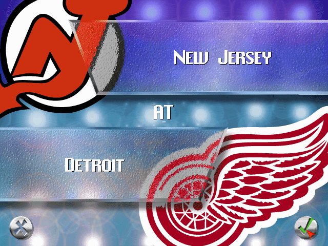 NHL 96 (DOS) screenshot: New Jersey at Detroit