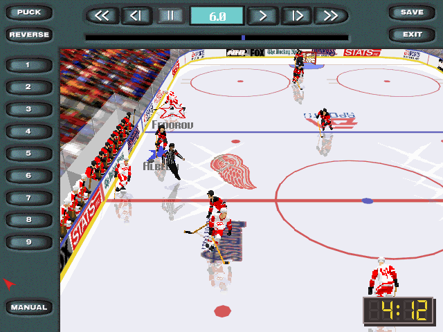 NHL 96 (DOS) screenshot: Instant Replay mode
