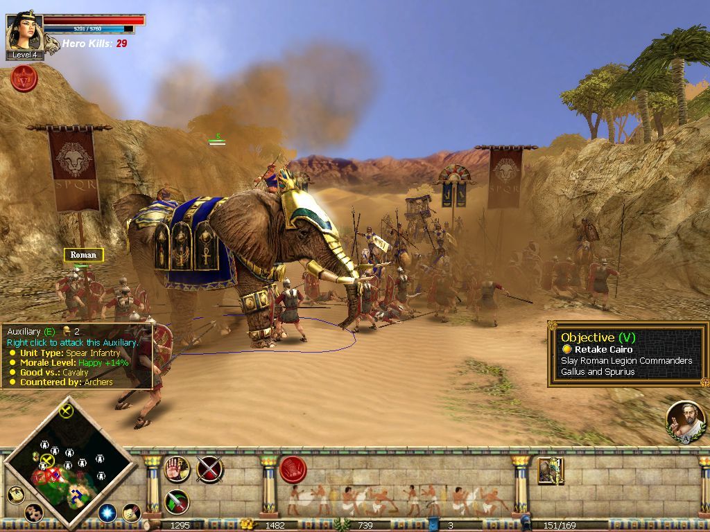 Rise & Fall: Civilizations at War (Windows) screenshot: War elephants are very powerful against infantry