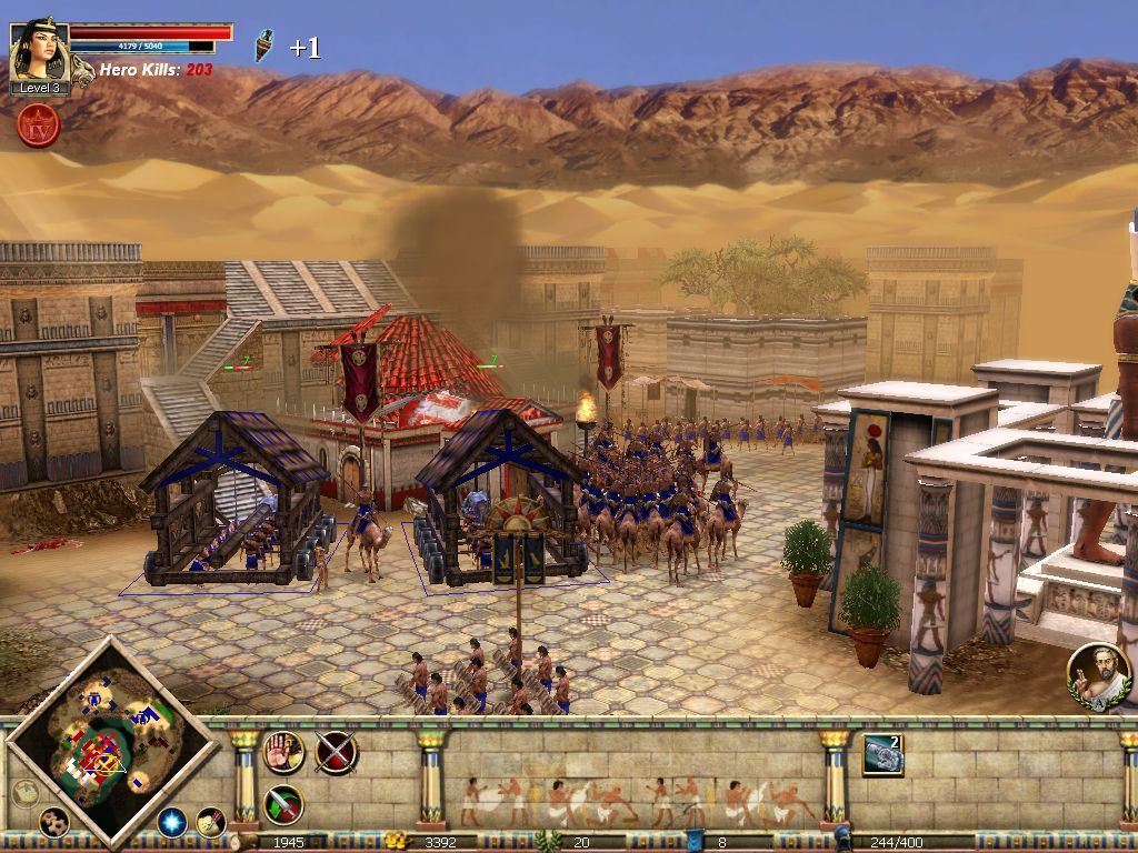 Rise & Fall: Civilizations at War (Windows) screenshot: Buildings don't last long against siege rams