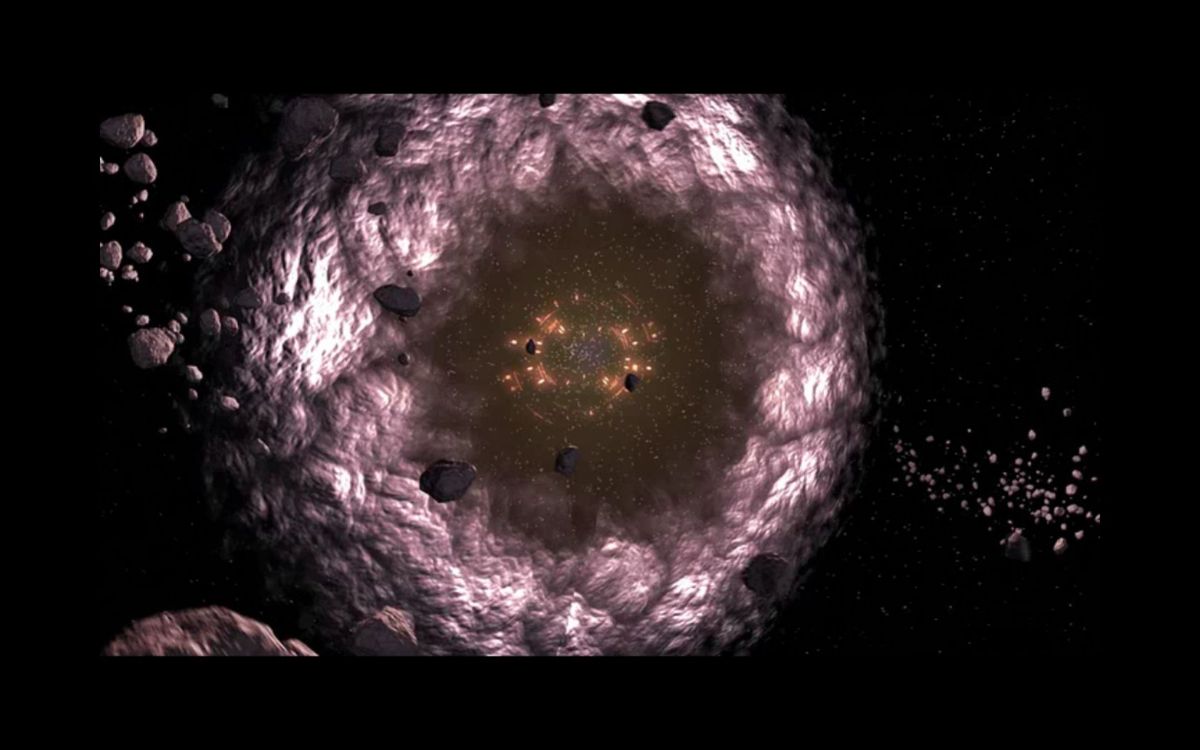 The Immortals of Terra: A Perry Rhodan Adventure (Windows) screenshot: An asteroid field in the intro movie