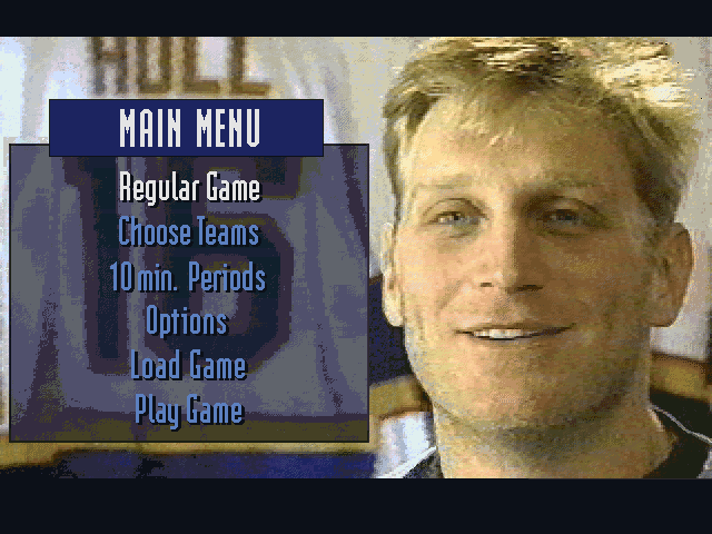 Brett Hull Hockey 95 (DOS) screenshot: Main menu