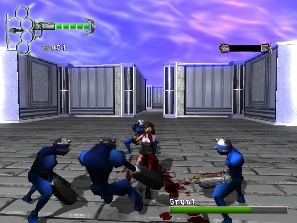Avalanche (Windows) screenshot: Tifa punches an enemy backwards.