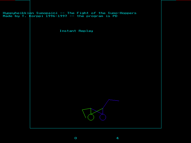 The Fight of the Sumo-Hoppers (DOS) screenshot: A common sumo wrestling position