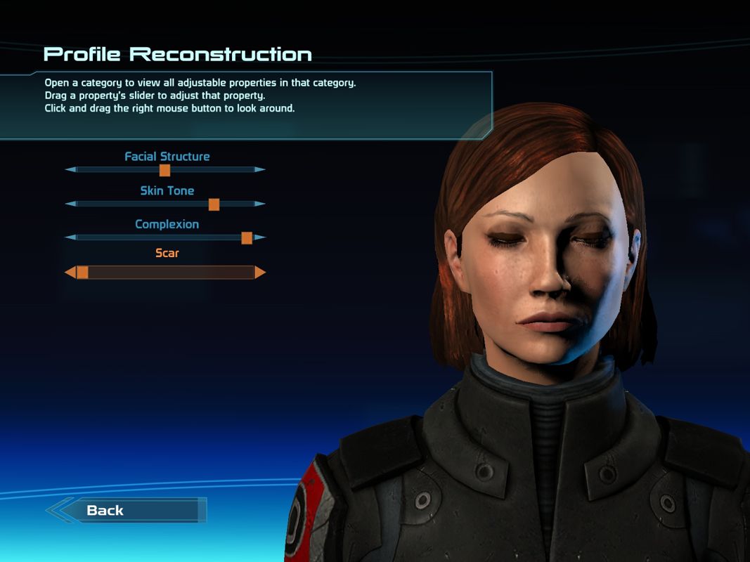 Mass Effect (Windows) screenshot: Creating Shepard.