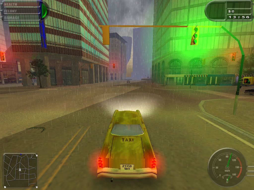 CarJacker: Hotwired and Gone! (Windows) screenshot: The weather often changes at random.