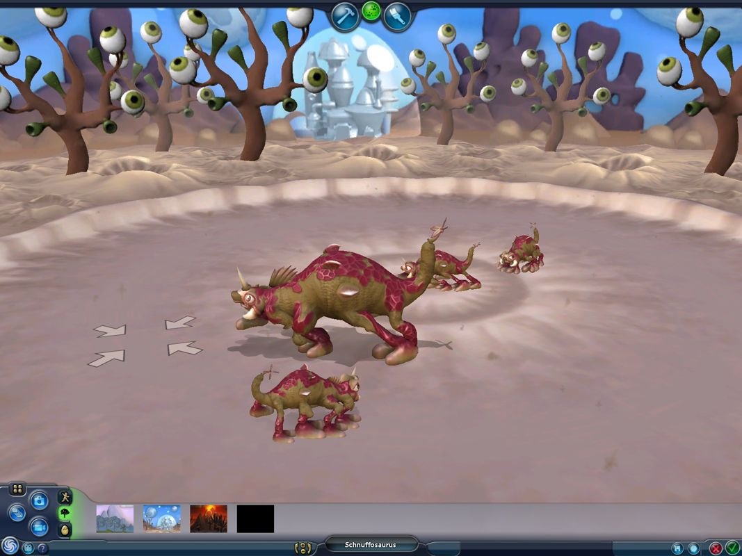 Spore Creature Creator (Windows) screenshot: A Schnuffosaurus showing off how agile he is.