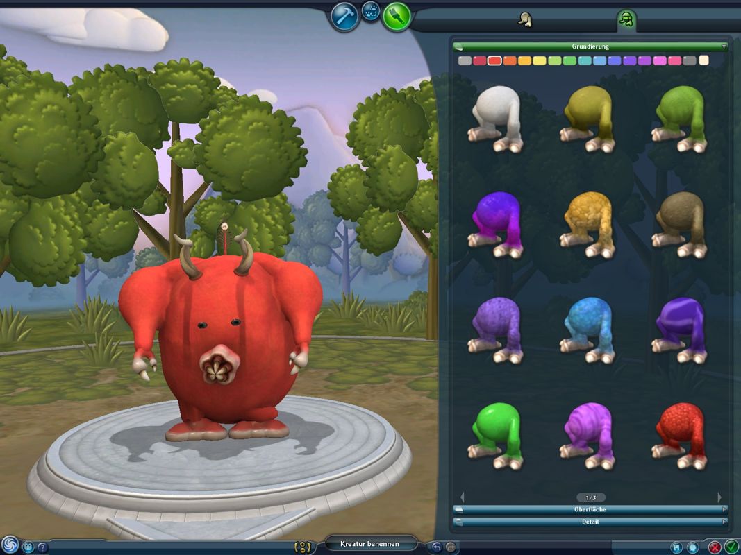 Spore Creature Creator (Windows) screenshot: Painting the creature.