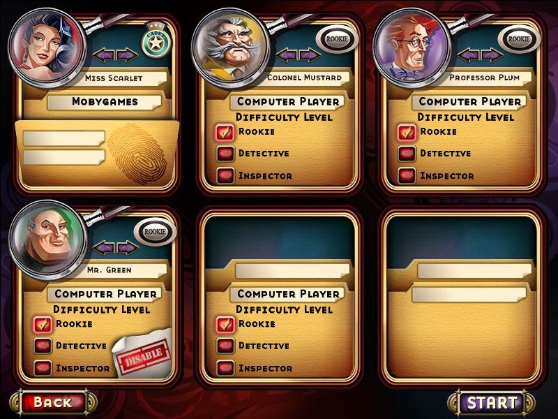 Clue Classic (Windows) screenshot: Choosing the number of players.