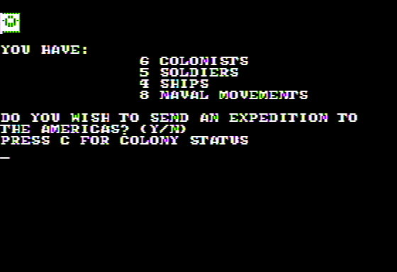 New World (Apple II) screenshot: Loading my Boats