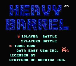 Heavy Barrel (NES) screenshot: Title Screen
