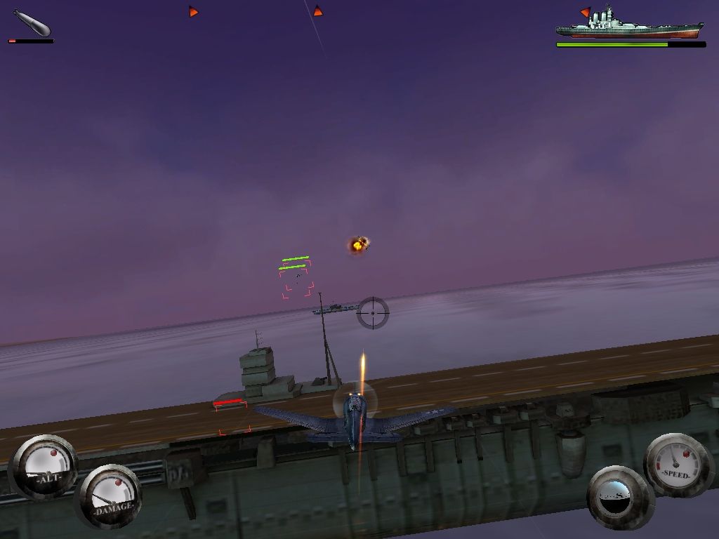 World War II: Pacific Heroes (Windows) screenshot: In your first mission with the Dauntless you have to sink some enemy ships.