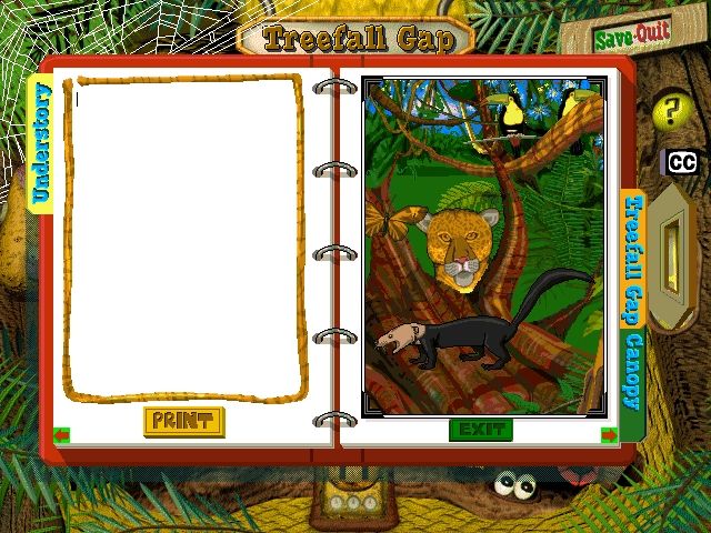 Scholastic's The Magic School Bus Explores the Rainforest (Windows) screenshot: Looking through the class travel log.