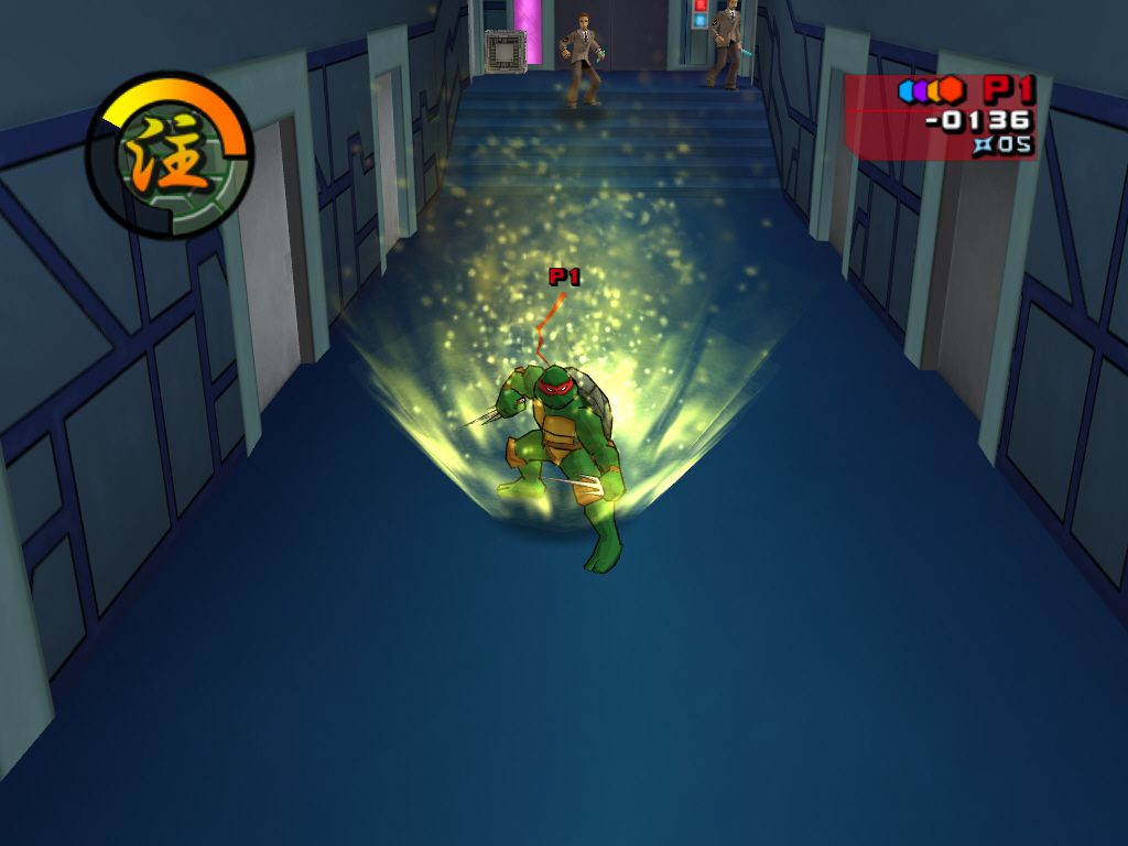 Teenage Mutant Ninja Turtles 2: Battle Nexus (Windows) screenshot: Rafael has found a shield.