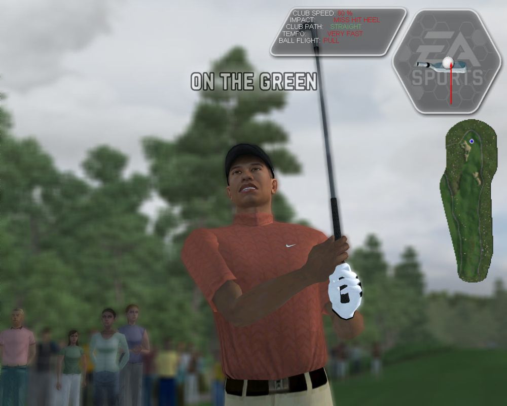 Tiger Woods PGA Tour 08 (Windows) screenshot: Tiger Woods hits a good shot.