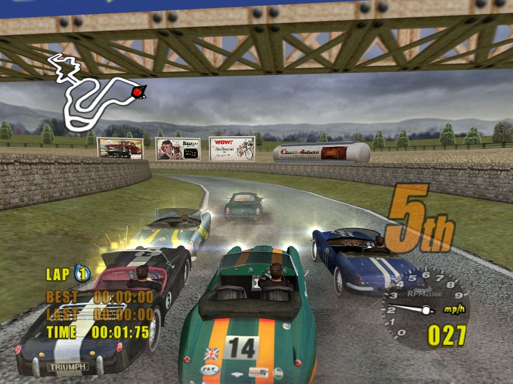 Classic British Motor Racing (Windows) screenshot: Things can get pretty crowded sometimes.