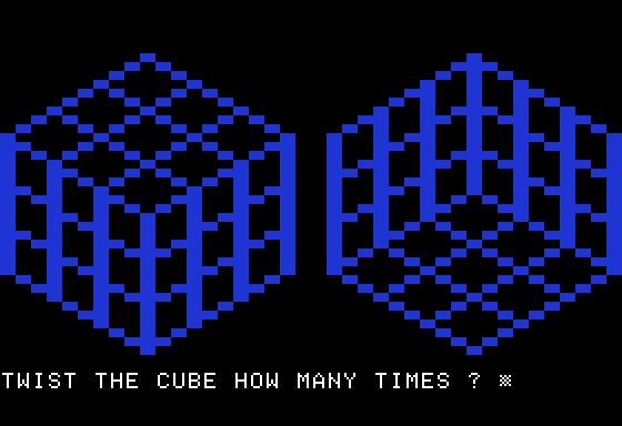 Cuban Fantasy (Apple II) screenshot: Randomizing the Cube