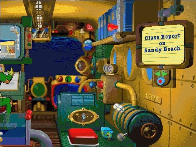 Scholastic's The Magic School Bus Explores the Ocean (Windows) screenshot: Scrolling to the right reveals the Report Monitor