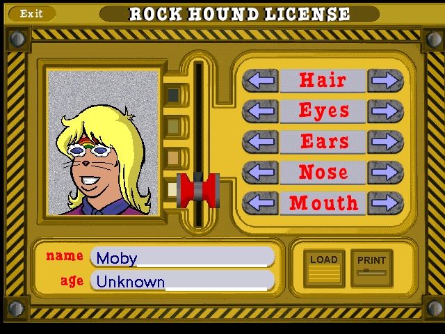 Scholastic's The Magic School Bus Explores Inside the Earth (Windows) screenshot: The player can create a silly license, as in all the Magic School Bus games