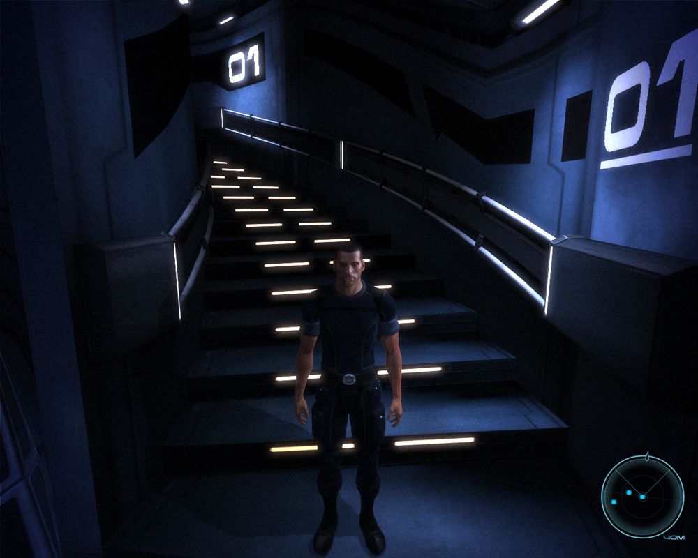 Mass Effect (Windows) screenshot: Stairs to deck 01
