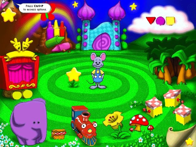 Reader Rabbit's Toddler (Windows) screenshot: The main screen - all the activities and Parent's pages can be selected from here