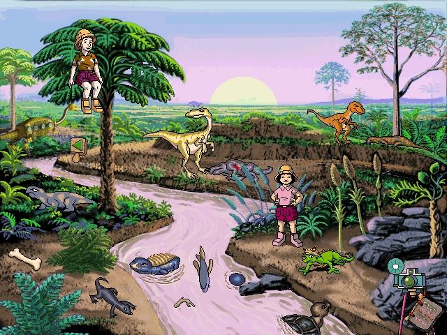 Scholastic's The Magic School Bus Explores in the Age of Dinosaurs (Windows) screenshot: On to Triassic Argentina and the dinosaurs there.