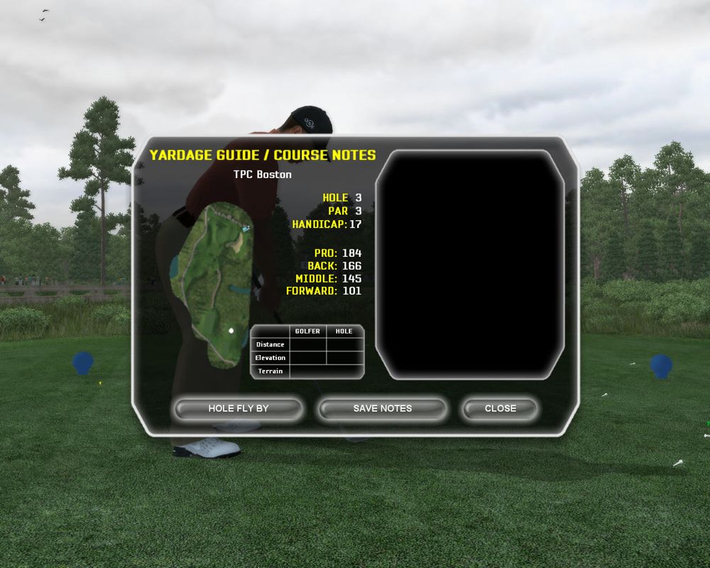 Tiger Woods PGA Tour 08 (Windows) screenshot: Caddie's notebook