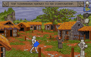 Spirit of Excalibur (CDTV) screenshot: Talking to a townsman.