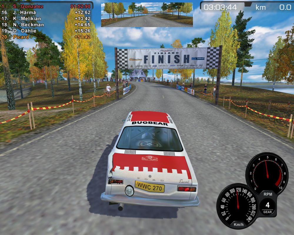 Rally Trophy (Windows) screenshot: Finish line ahead