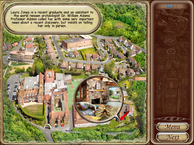 Laura Jones and the Gates of Good and Evil (Windows) screenshot: First level is about to start.