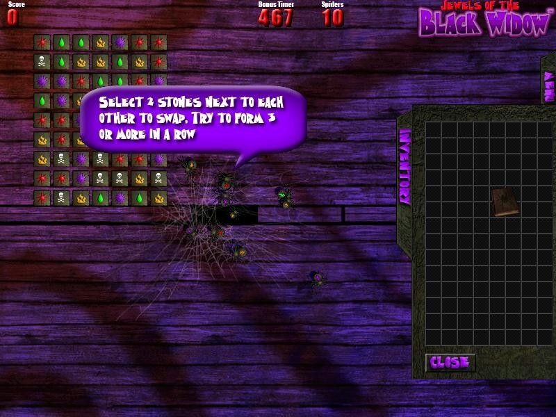 Jewels of the Black Widow (Windows) screenshot: Starting level 1