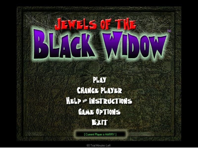 Jewels of the Black Widow (Windows) screenshot: Main menu
