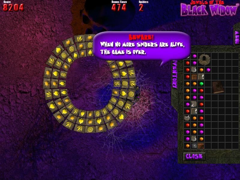 Jewels of the Black Widow (Windows) screenshot: Level 3 is a circle.