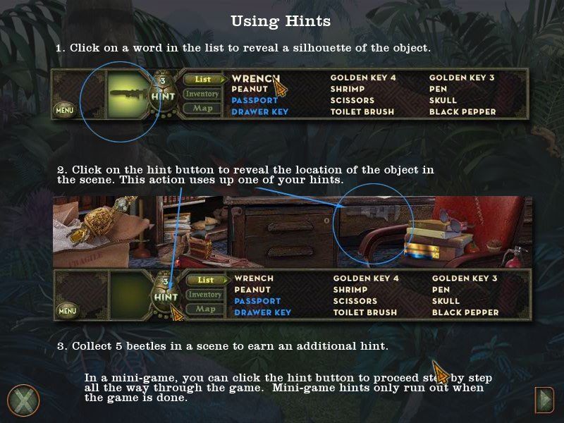 Hidden Expedition: Amazon (Windows) screenshot: Using hints