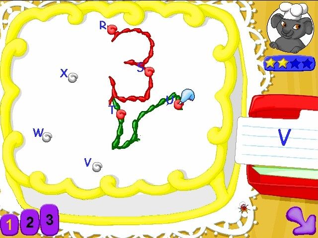 JumpStart Pre-K (Windows) screenshot: Follow the given letters to connect the dots