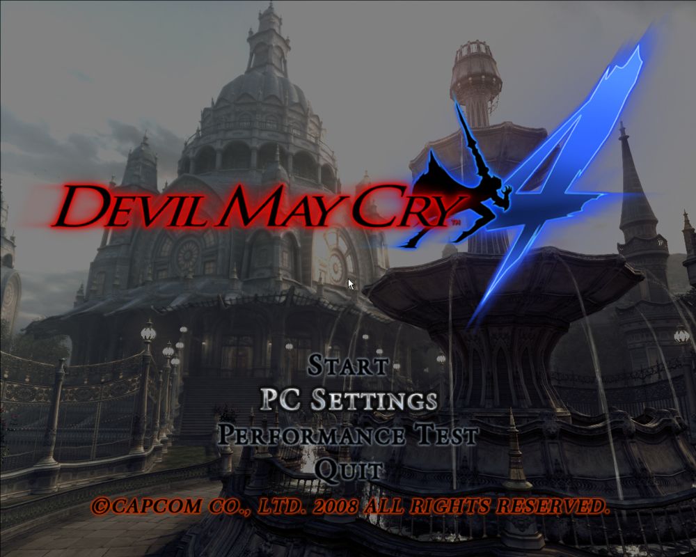 Devil May Cry 4 (Windows) screenshot: Main menu