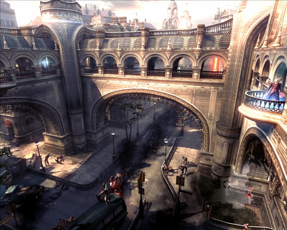 Devil May Cry 4 (Windows) screenshot: Many enemies below