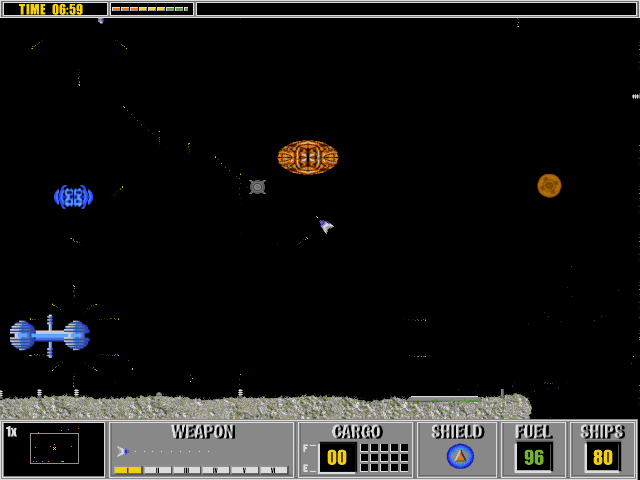 Gravity Force (DOS) screenshot: A selection of enemy types