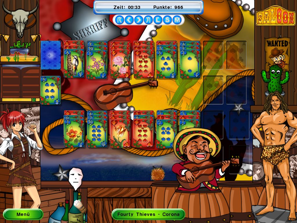 Manga Solitaire (Windows) screenshot: Fourth and fifth Easter egg (Ghost in Bottle and Tarzan)