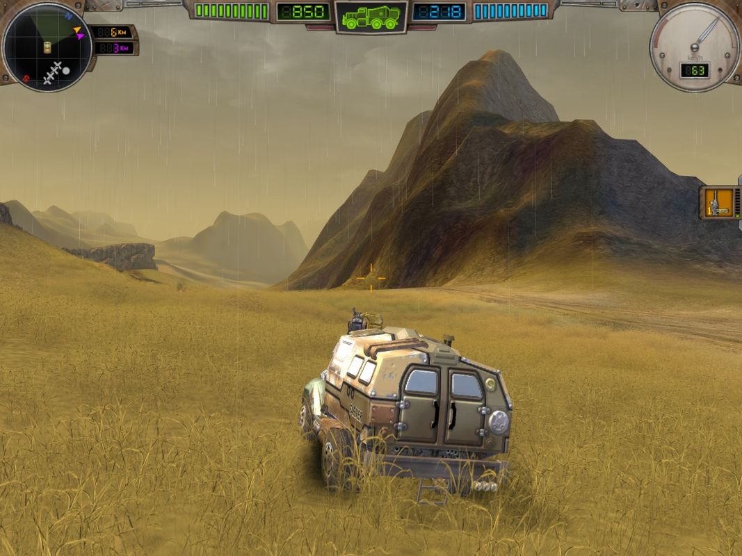 Hard Truck: Apocalypse (Windows) screenshot: Nice mountain!