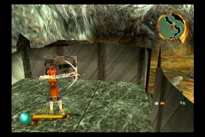 EverGrace (PlayStation 2) screenshot: Sharline firing her energy bow.